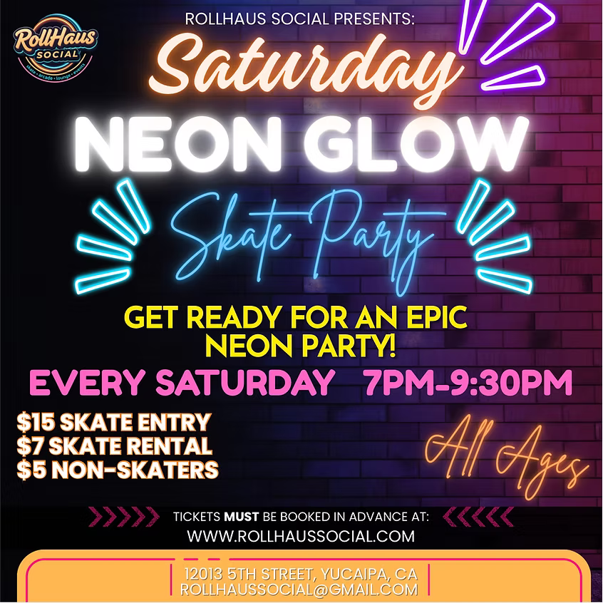 Saturday Neon Glow Skate Session