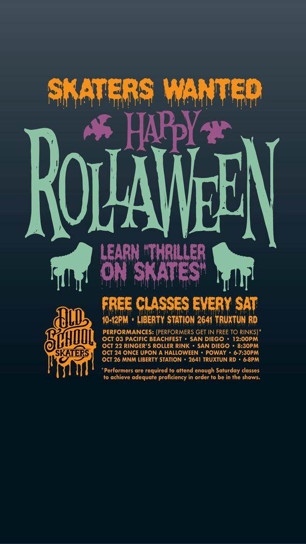 🛼🛼🧟🧠 Skaters, show some Guts and never say Die! The Old School Skaters are offering free lessons for “Thriller On Skates”. Every Saturda