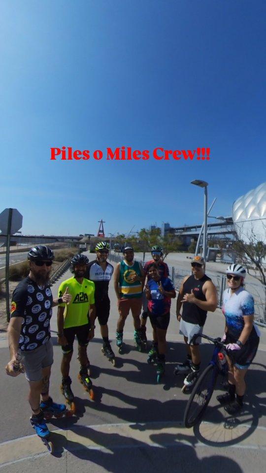 With @dannosadventures — #sundayfunday with the @piles_o_miles_skate_crew @skater1903 @desrah @sonicskates @sh0w.rollin @rabbit_steals_fire 
