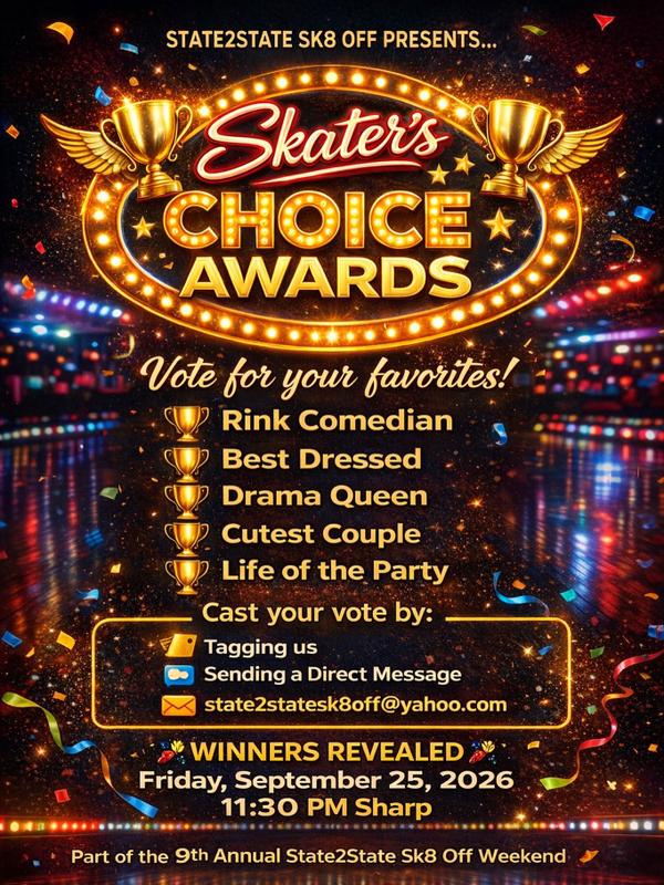 🗳️ It’s time to cast your vote for the **State2State Skaters Choice Awards 2026!** 🛼🔥