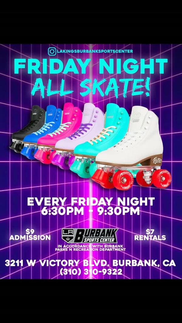 Today from 6:30 to 9:30 come skate with us