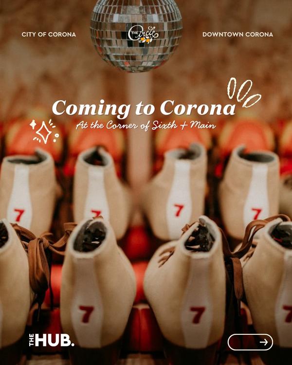 With @city_of_corona โ Skating into Downtown Corona soon ๐ผโจ
