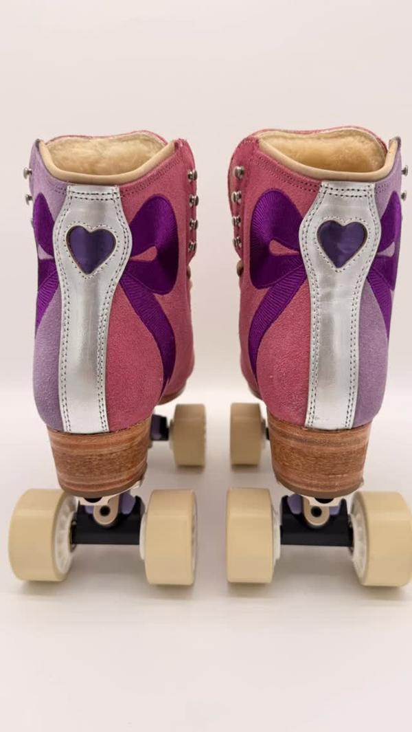 Full custom Riedell 336 with embroidery and cutout detail on Powerdyne Arius plates. #danceskate #rhythmskate