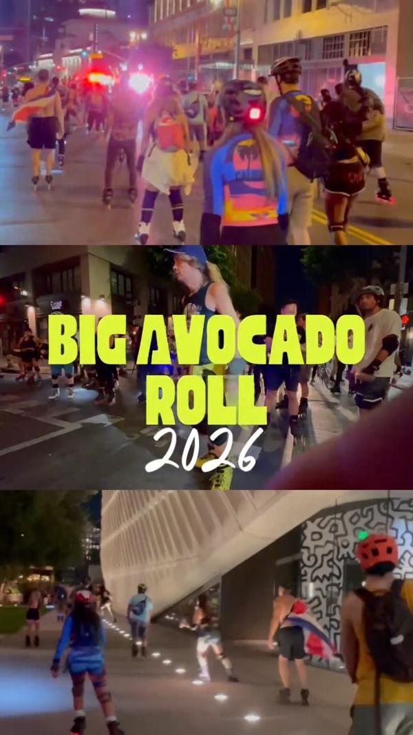 Big Avocado Roll 2026, Sept 28 – Oct 4 — a full week of skating across Greater LA. Get ready at Knight Skate.