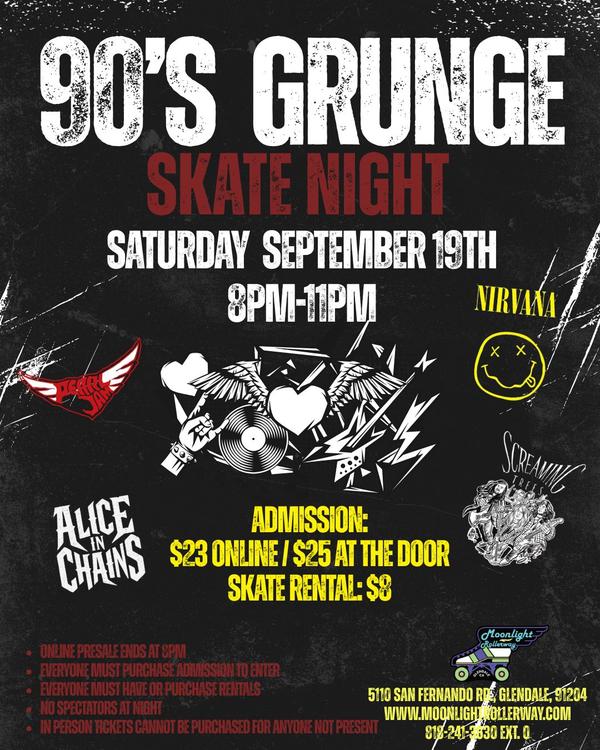 Throwing it back to the ’90s — grunge, alternative and rock night. Nirvana, Pearl Jam, Soundgarden and more.